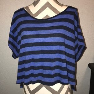 Pink Striped Crop Top